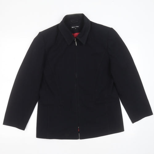 Warp & Weft Womens Black   Jacket  Size 14  Zip