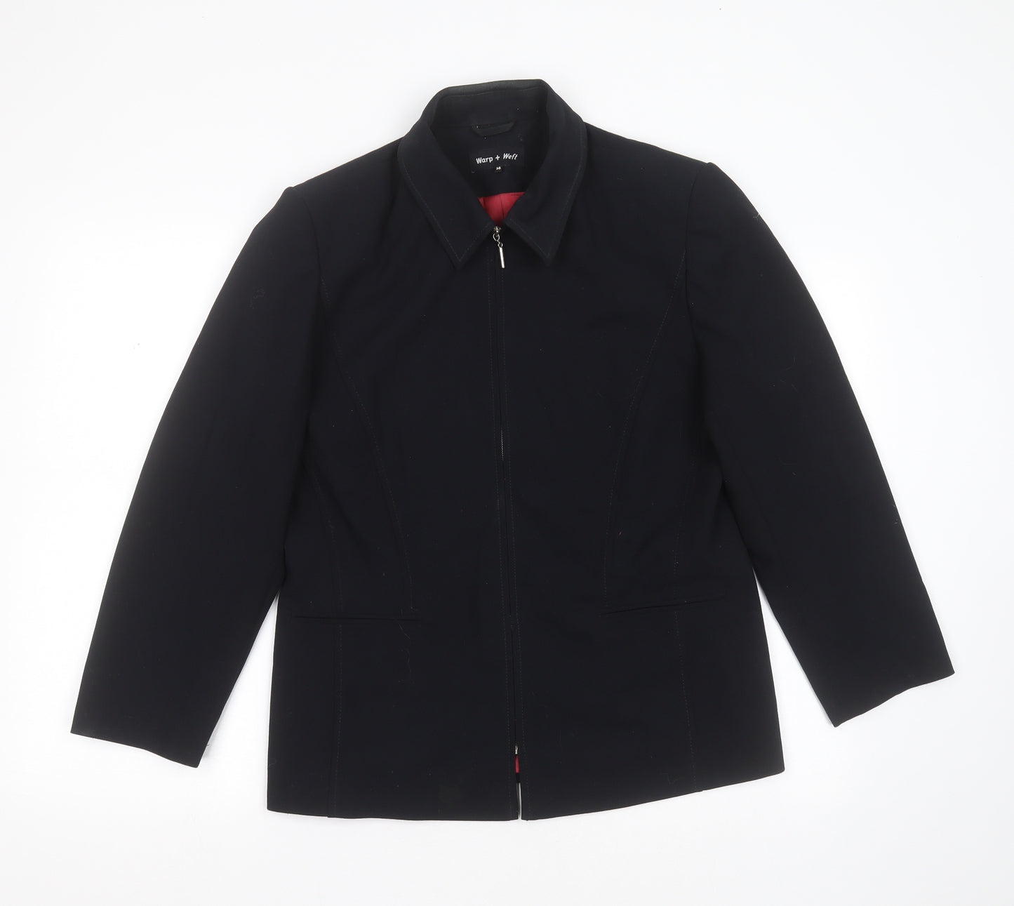 Warp & Weft Womens Black   Jacket  Size 14  Zip