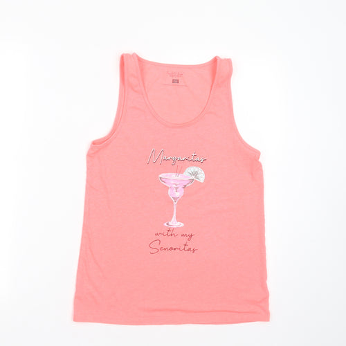 F&F Womens Pink Solid Polyester Top Pyjama Top Size 8   - Margaritas