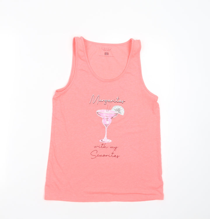 F&F Womens Pink Solid Polyester Top Pyjama Top Size 8   - Margaritas