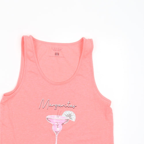 F&F Womens Pink Solid Polyester Top Pyjama Top Size 8   - Margaritas