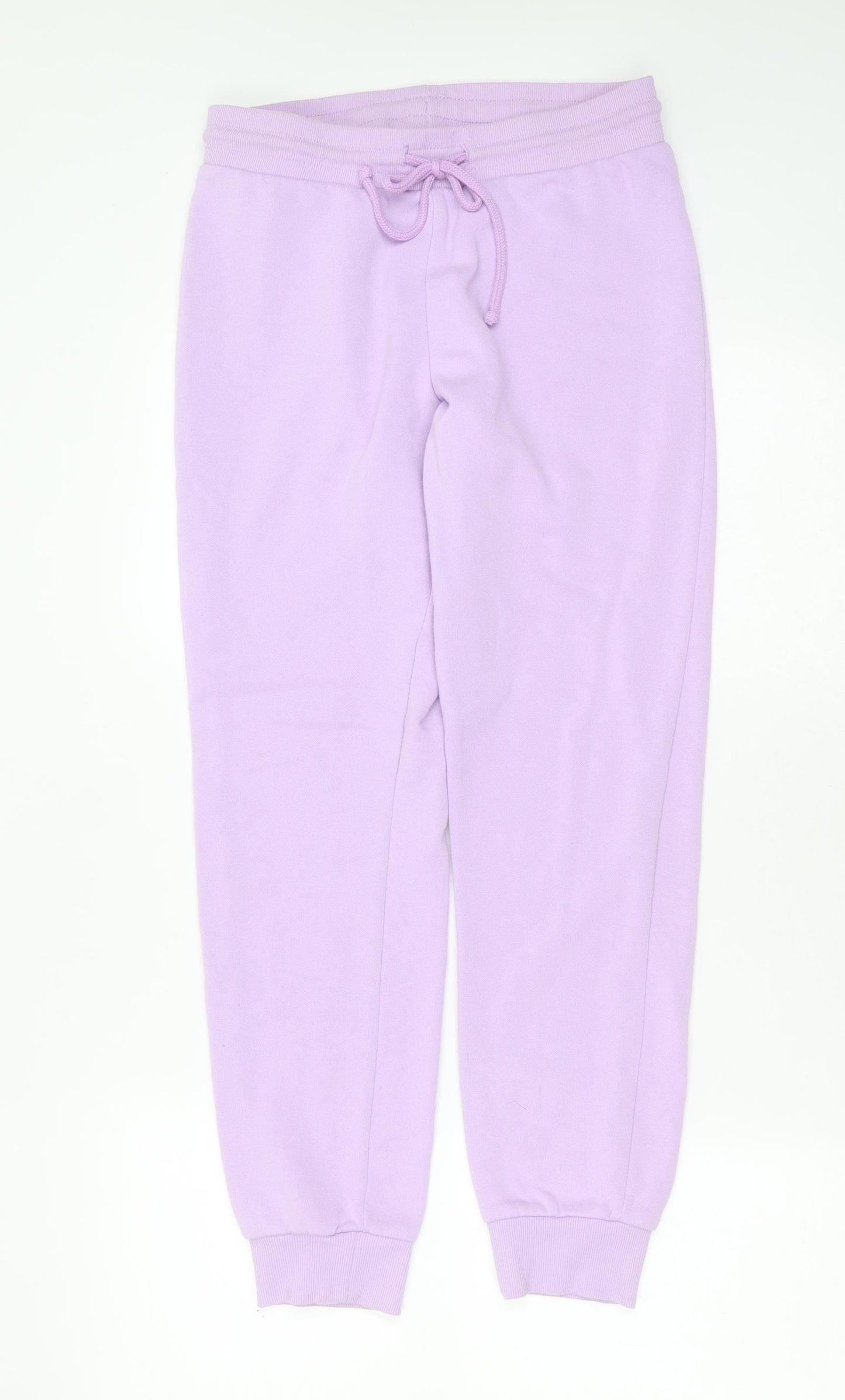 Primark Womens Purple  Cotton Jogger Trousers Size XS L28 in Regular Drawstring