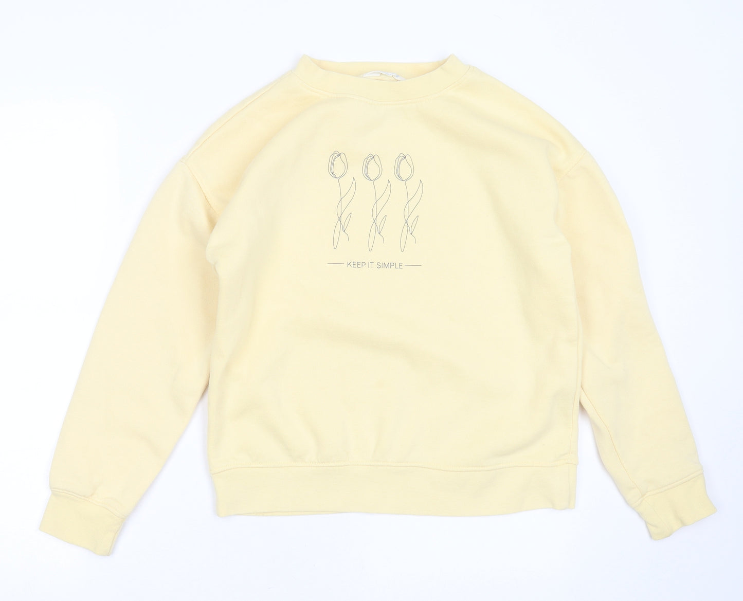Primark Womens Yellow  Cotton Pullover Sweatshirt Size 2XS   - keep it simple