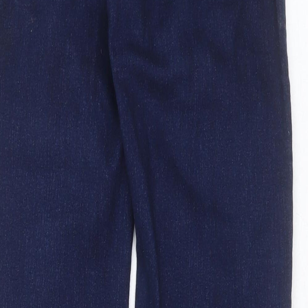 Marks and Spencer Womens Blue  Cotton Straight Jeans Size 8 L27 in Regular Zip