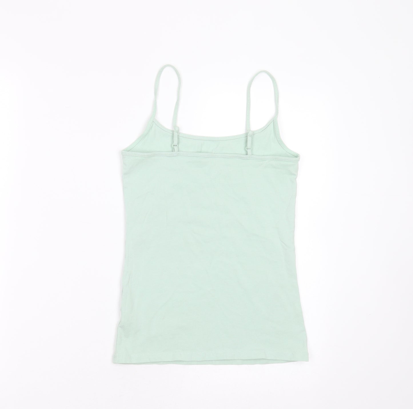 Primark Girls Green  Cotton Camisole T-Shirt Size XS Round Neck