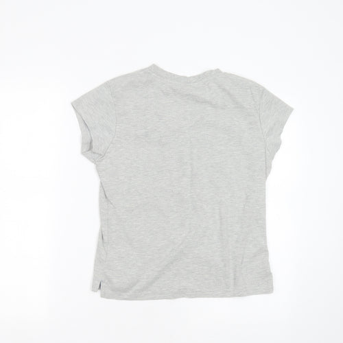 LA Gear Womens Grey  Polyester Basic T-Shirt Size 16 V-Neck
