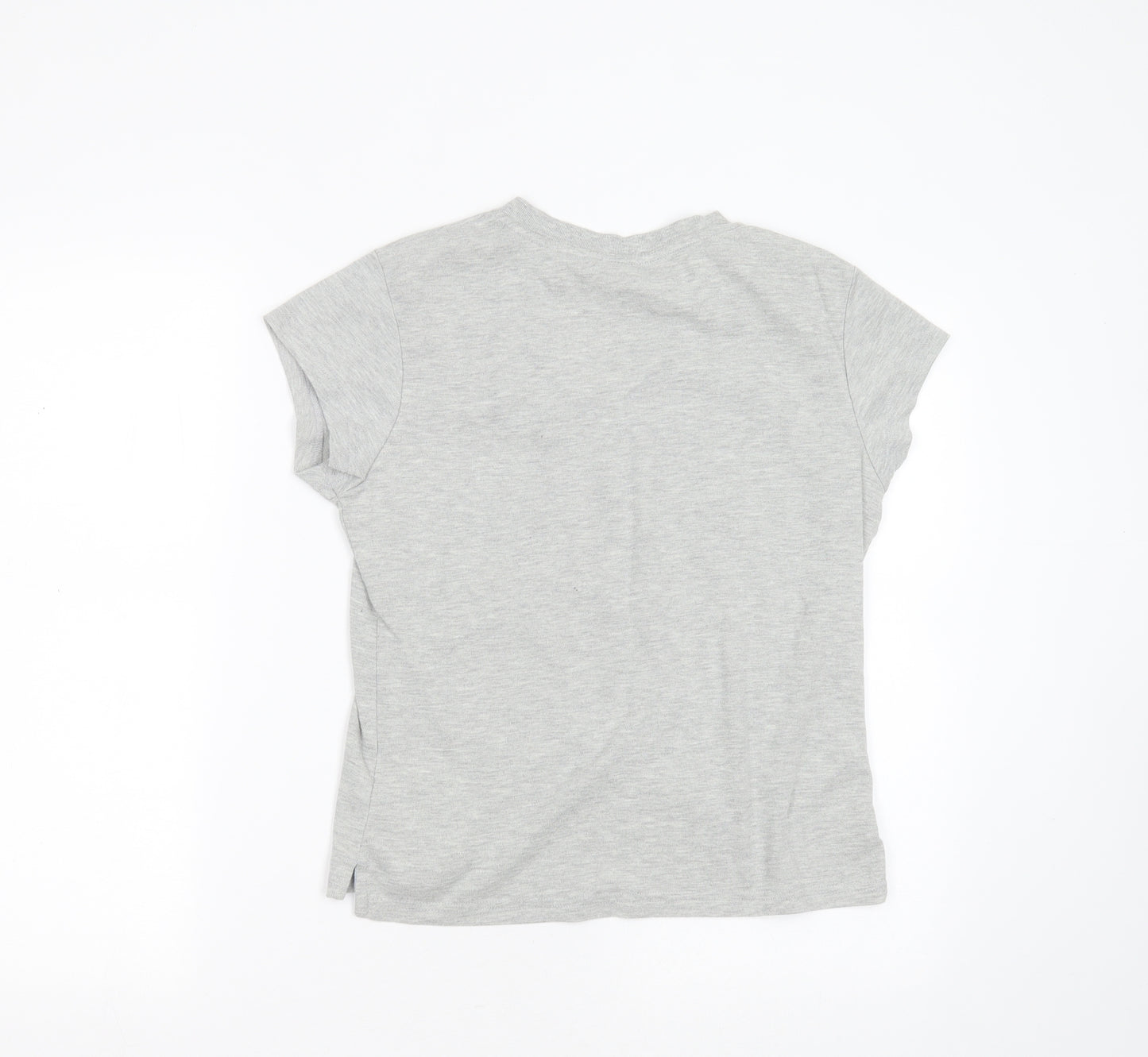 LA Gear Womens Grey  Polyester Basic T-Shirt Size 16 V-Neck
