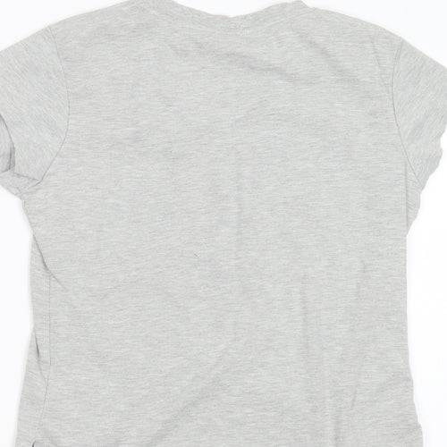 LA Gear Womens Grey  Polyester Basic T-Shirt Size 16 V-Neck