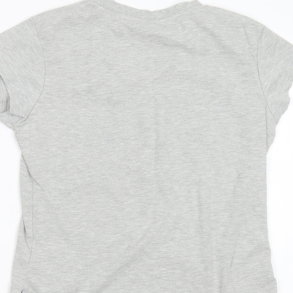 LA Gear Womens Grey  Polyester Basic T-Shirt Size 16 V-Neck