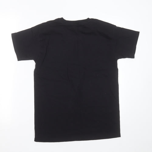 Fruit of the Loom Womens Black  Cotton Basic T-Shirt Size S Round Neck - momma bingo, reindeer