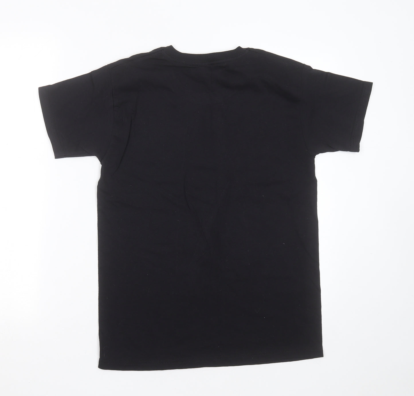 Fruit of the Loom Womens Black  Cotton Basic T-Shirt Size S Round Neck - momma bingo, reindeer