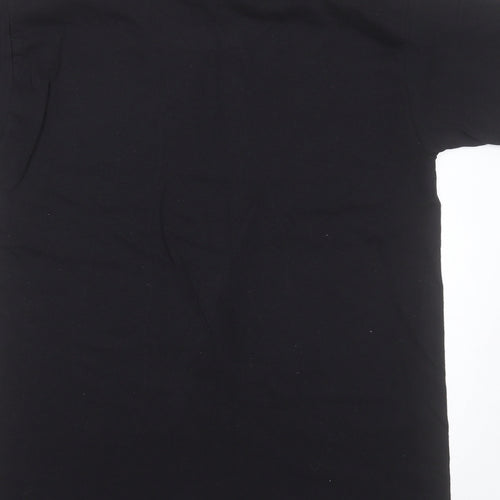 Fruit of the Loom Womens Black  Cotton Basic T-Shirt Size S Round Neck - momma bingo, reindeer