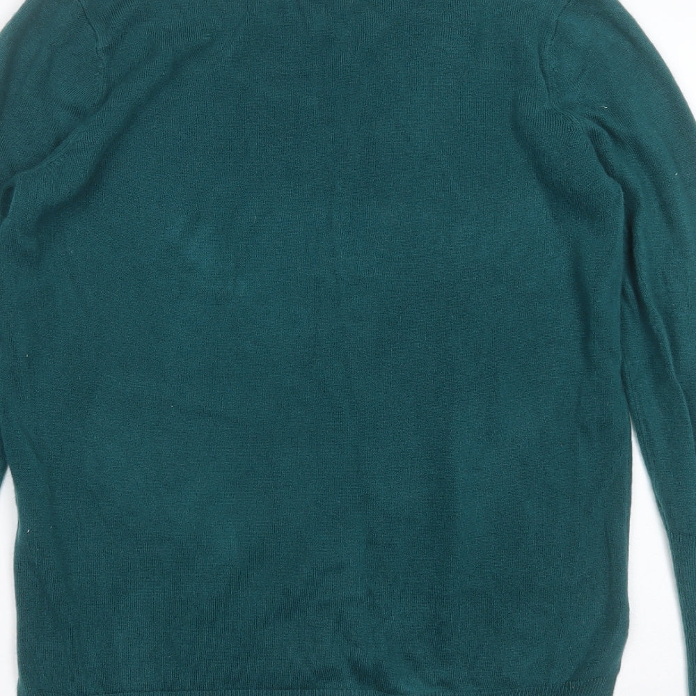 Primark Womens Green Round Neck  Acrylic Pullover Jumper Size S