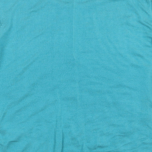 Bonmarché Womens Blue Round Neck Geometric Acrylic Pullover Jumper Size S   - beaded