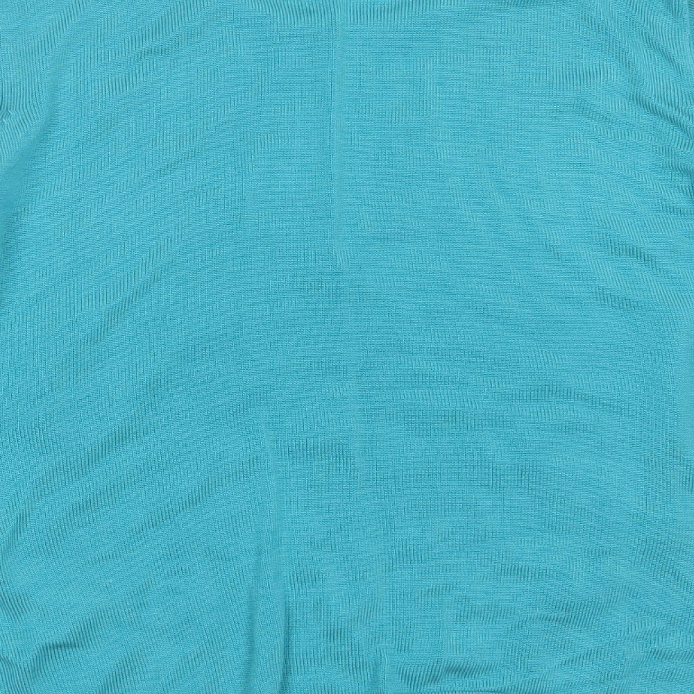 Bonmarché Womens Blue Round Neck Geometric Acrylic Pullover Jumper Size S   - beaded