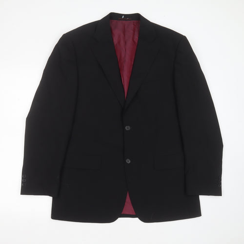 1860 Menswear Mens Black  Polyester Jacket Suit Jacket Size 40
