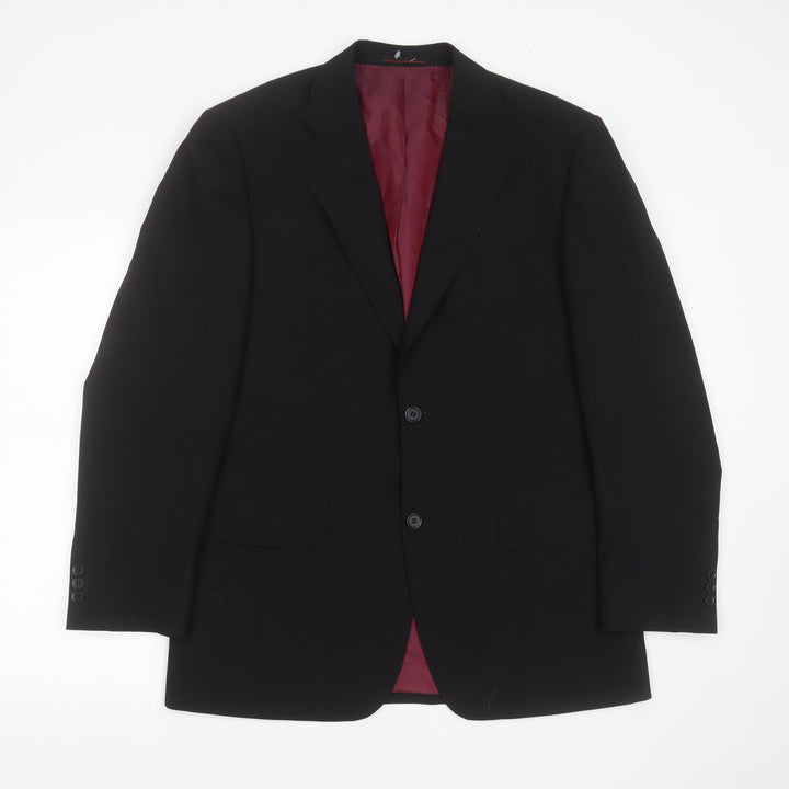 1860 Menswear Mens Black Polyester Jacket Suit Jacket Size 40