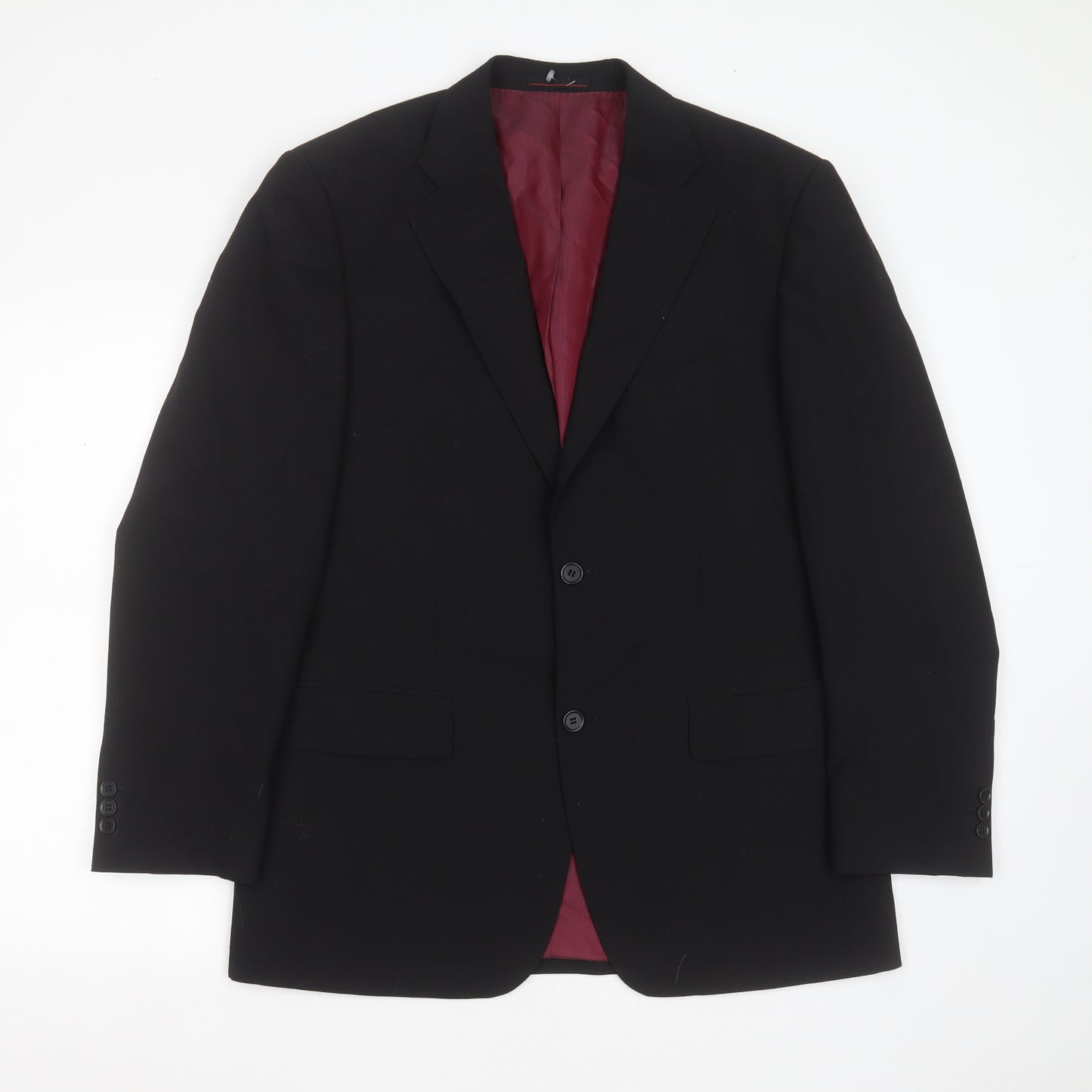 1860 Menswear Mens Black  Polyester Jacket Suit Jacket Size 40