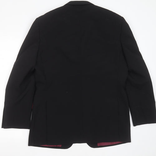 1860 Menswear Mens Black  Polyester Jacket Suit Jacket Size 40