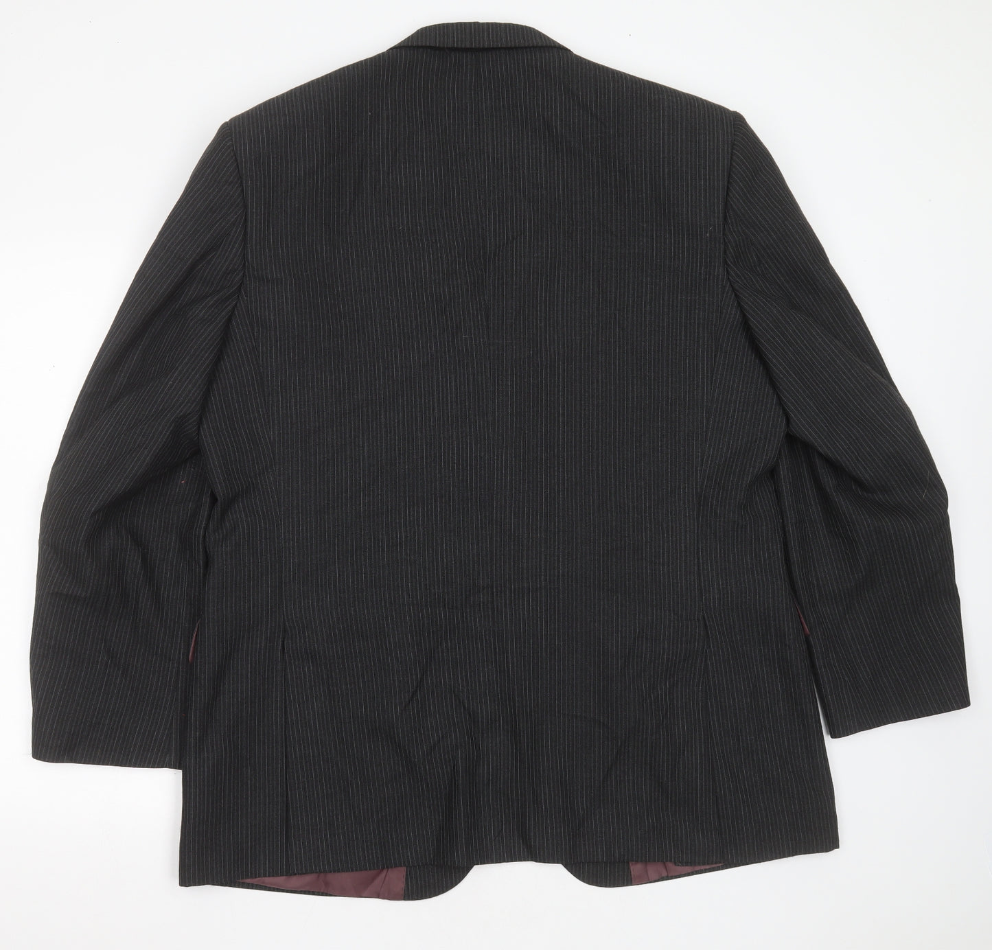 F&F Mens Grey Striped Polyester Jacket Suit Jacket Size 46