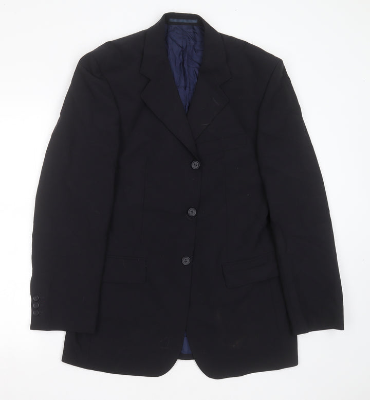 Principles Mens Black  Wool Jacket Suit Jacket Size 38