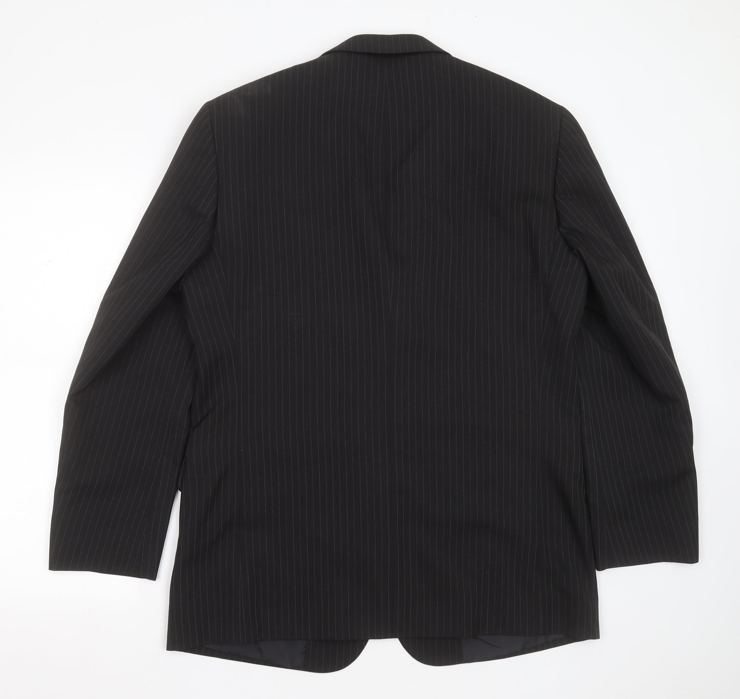 Taylor & Wright Mens Black Striped Polyester Jacket Suit Jacket Size 42
