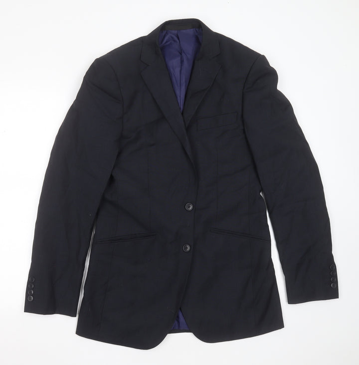 Marks and Spencer Mens Blue  Polyester Jacket Suit Jacket Size 36