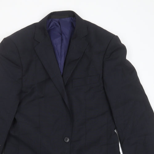 Marks and Spencer Mens Blue  Polyester Jacket Suit Jacket Size 36
