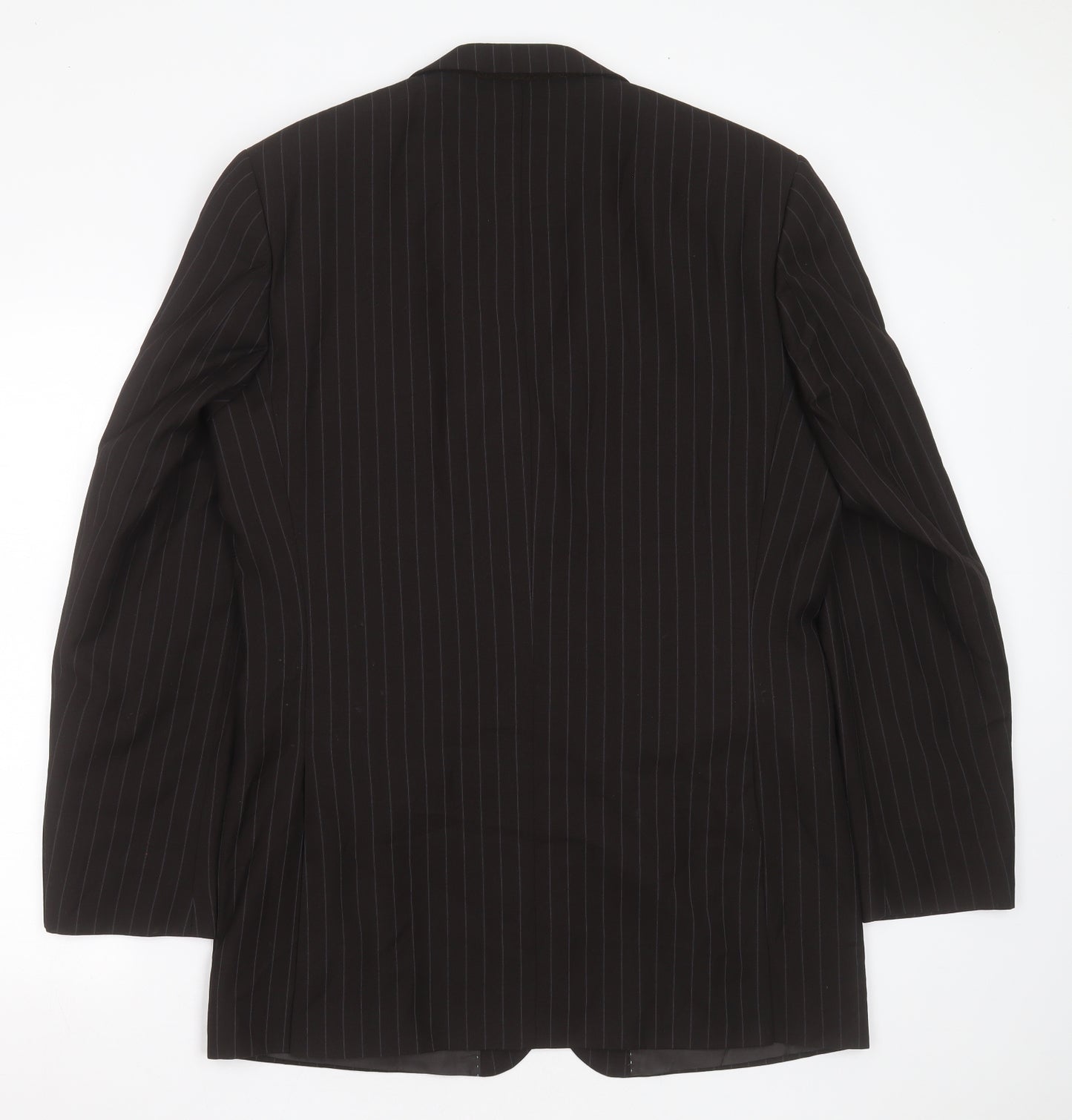 Burton Mens Brown Striped Polyester Jacket Suit Jacket Size 42