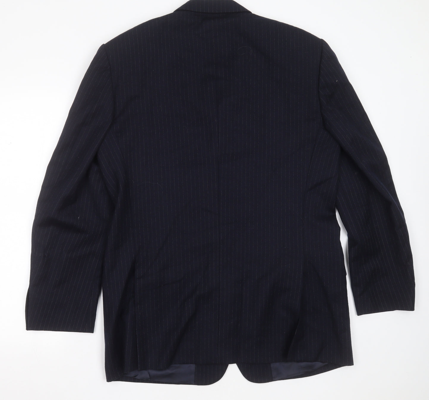 aledoa Mens Blue Striped Wool Jacket Suit Jacket Size 38