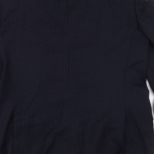 aledoa Mens Blue Striped Wool Jacket Suit Jacket Size 38