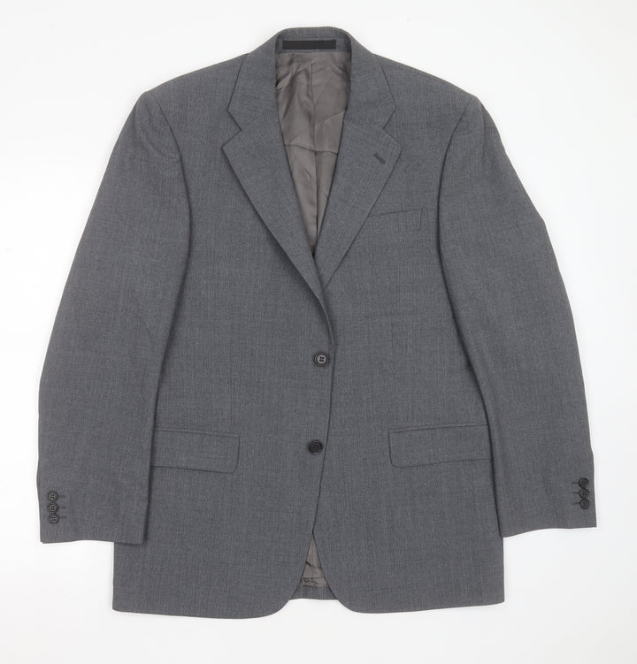 Marks and Spencer Mens Grey  Polyester Jacket Suit Jacket Size 40