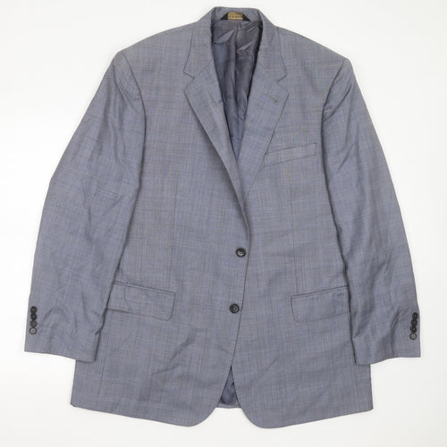 Jos. A. Bank Mens Blue Check Wool Jacket Suit Jacket Size 46