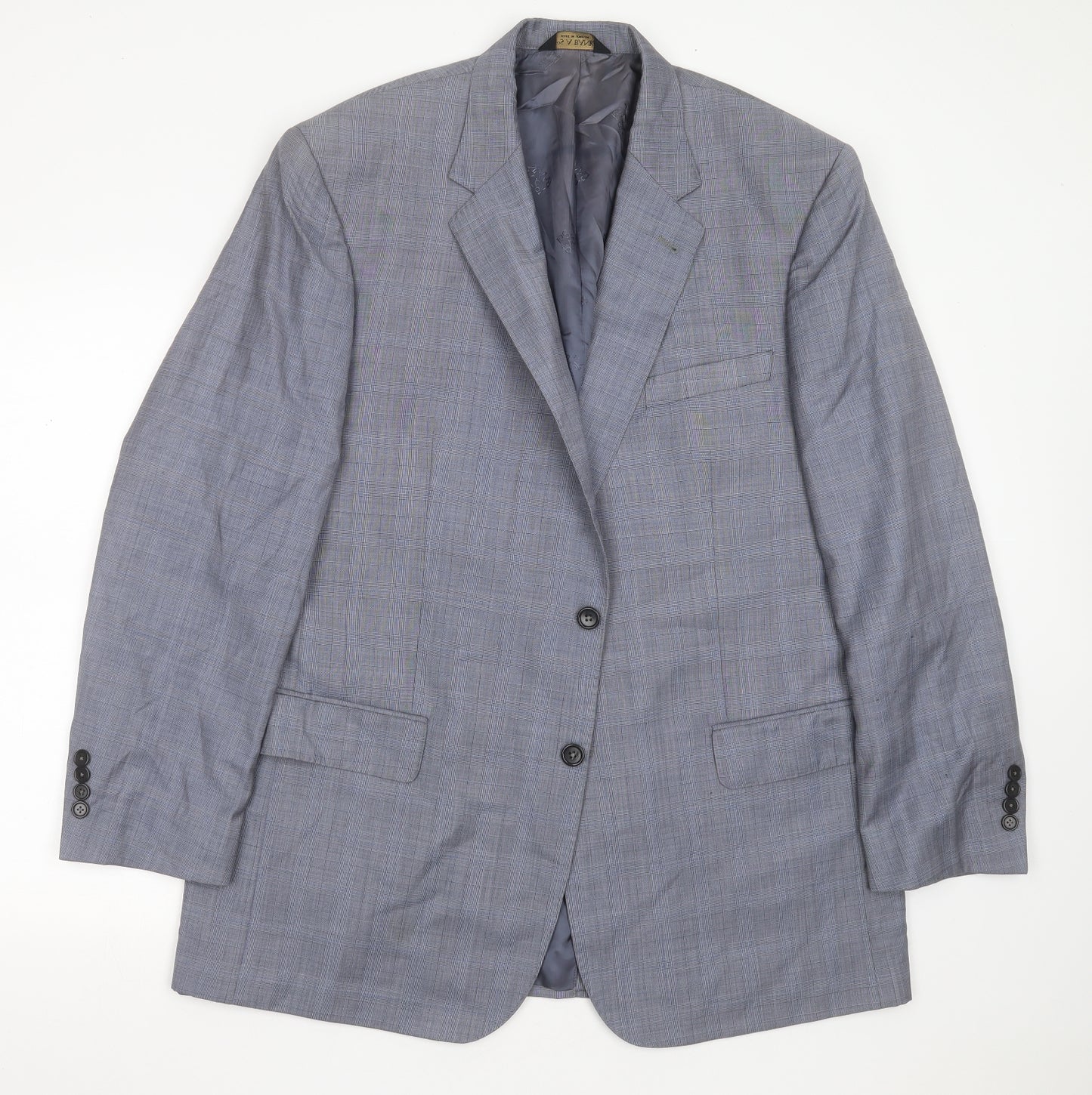 Jos. A. Bank Mens Blue Check Wool Jacket Suit Jacket Size 46