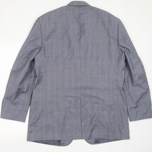 Jos. A. Bank Mens Blue Check Wool Jacket Suit Jacket Size 46