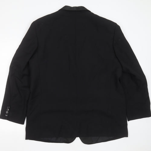 Preworn Mens Black  Polyester Jacket Suit Jacket Size 46