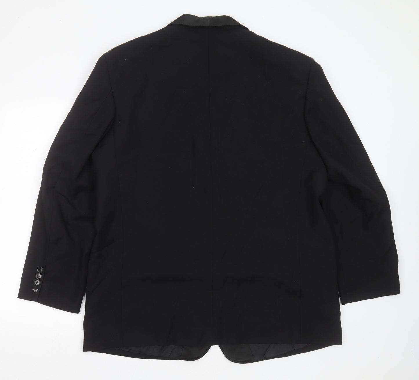 Preworn Mens Black  Polyester Jacket Suit Jacket Size 46