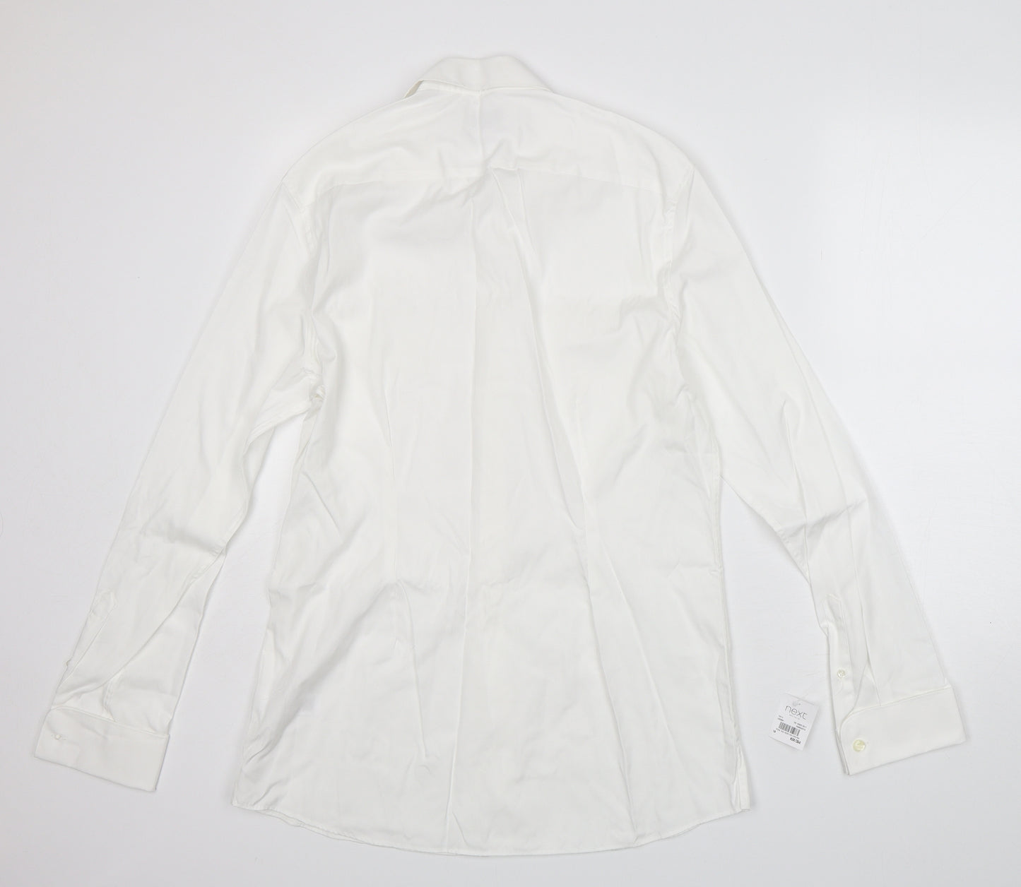 NEXT Mens White  Cotton  Dress Shirt Size 16 Collared Button