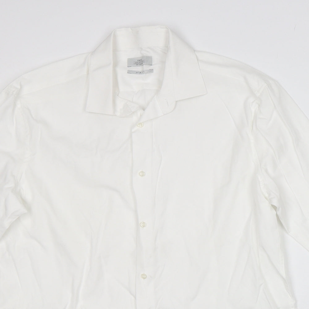 NEXT Mens White  Cotton  Dress Shirt Size 16 Collared Button