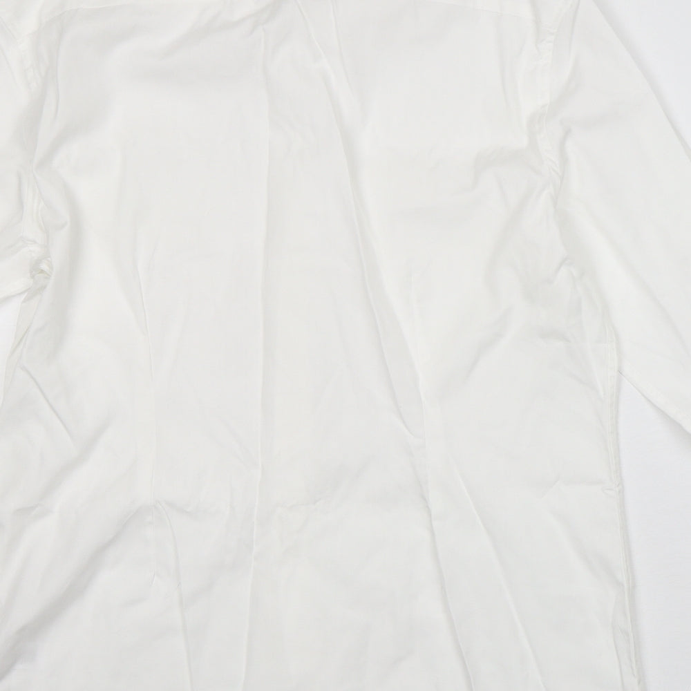 NEXT Mens White  Cotton  Dress Shirt Size 16 Collared Button