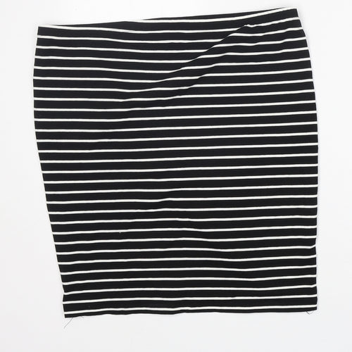Preworn Womens Black Striped Cotton Straight & Pencil Skirt Size XL