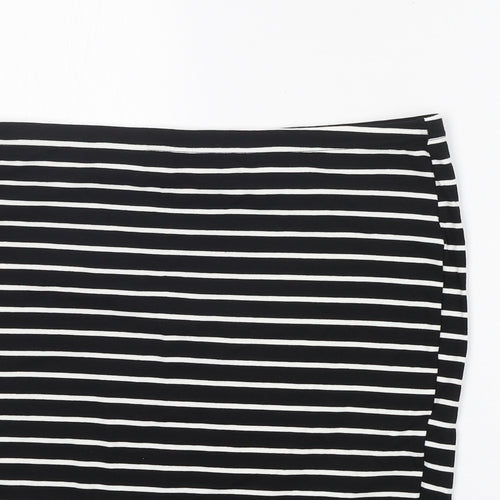 Preworn Womens Black Striped Cotton Straight & Pencil Skirt Size XL
