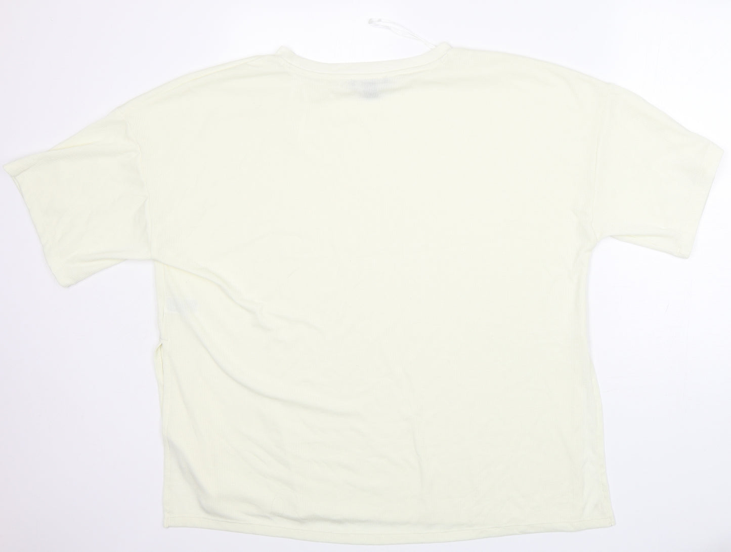 Primark Womens Ivory  Polyester Basic T-Shirt Size XL Crew Neck - very soft
