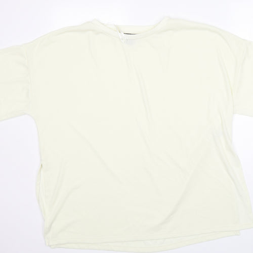 Primark Womens Ivory  Polyester Basic T-Shirt Size XL Crew Neck - very soft