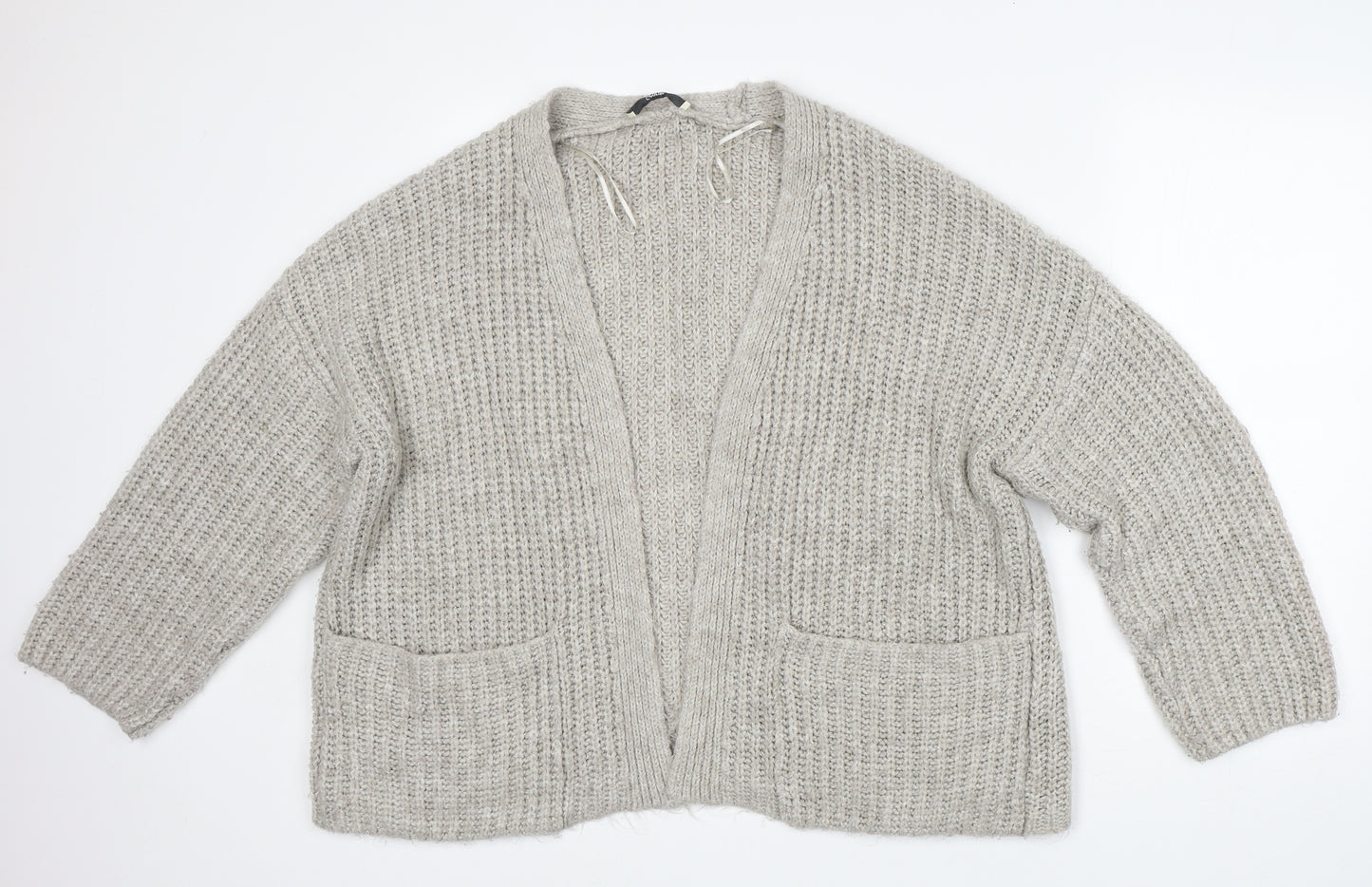 George Womens Grey V-Neck  Acrylic Cardigan Jumper Size 2XL