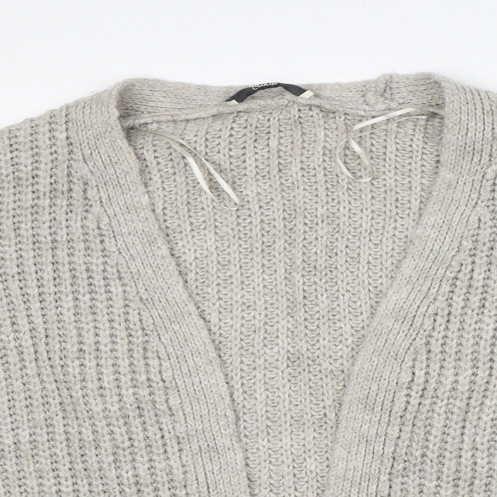 George Womens Grey V-Neck  Acrylic Cardigan Jumper Size 2XL