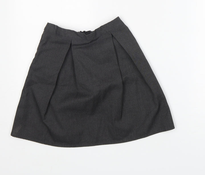 Nutmeg Girls Grey  Polyester A-Line Skirt Size 7-8 Years  Regular Button - two pockets