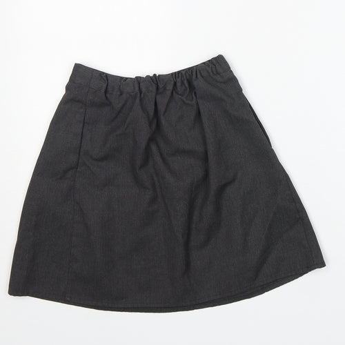 Nutmeg Girls Grey  Polyester A-Line Skirt Size 7-8 Years  Regular Button - two pockets