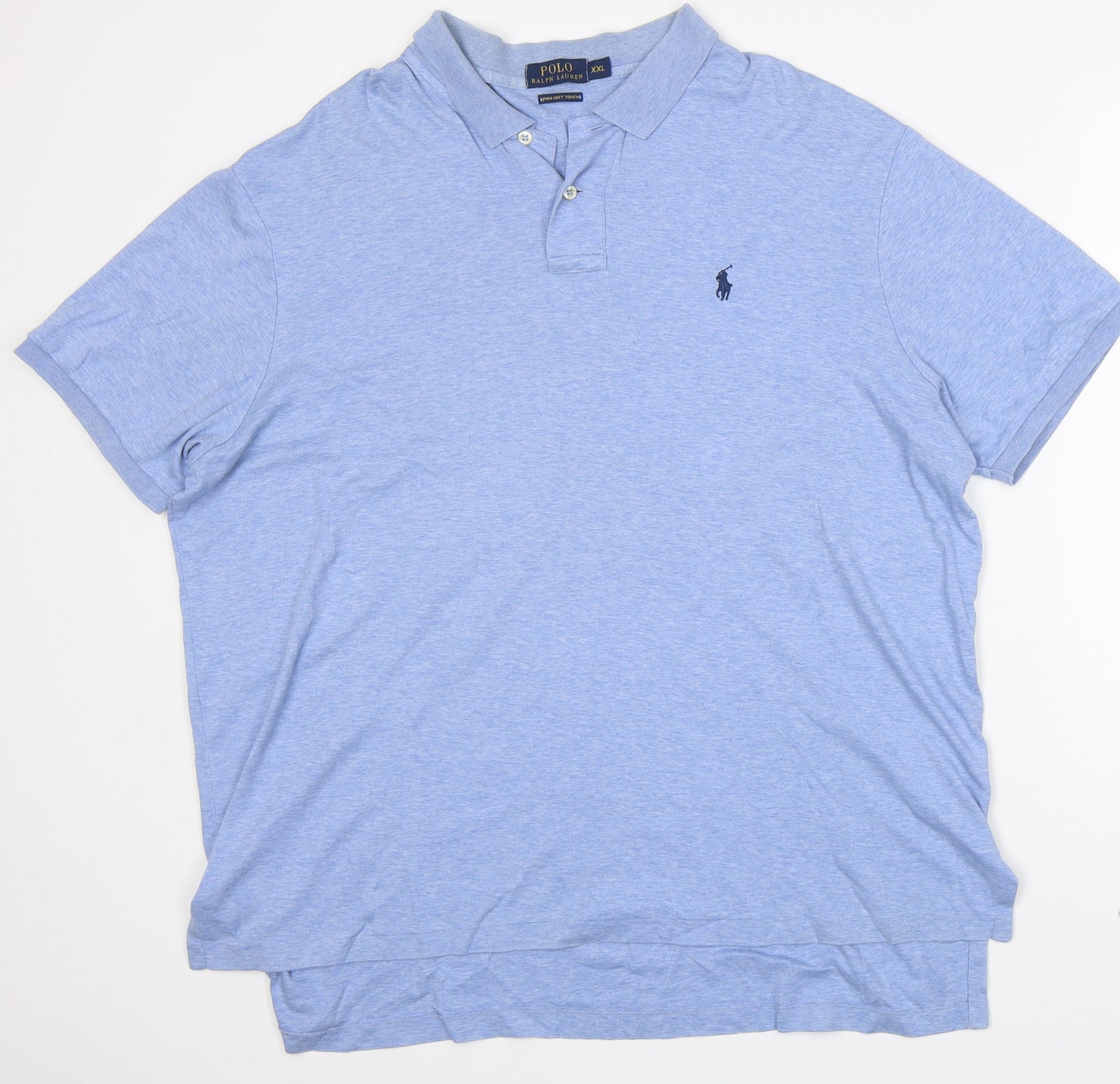 Ralph Lauren Mens Blue  Cotton  Polo Size 2XL Collared Button - very soft