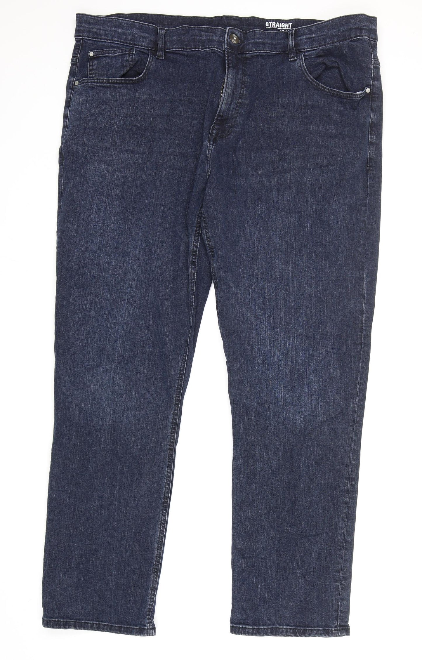 George Womens Blue  Cotton Straight Jeans Size 42 in L21 in Regular Zip